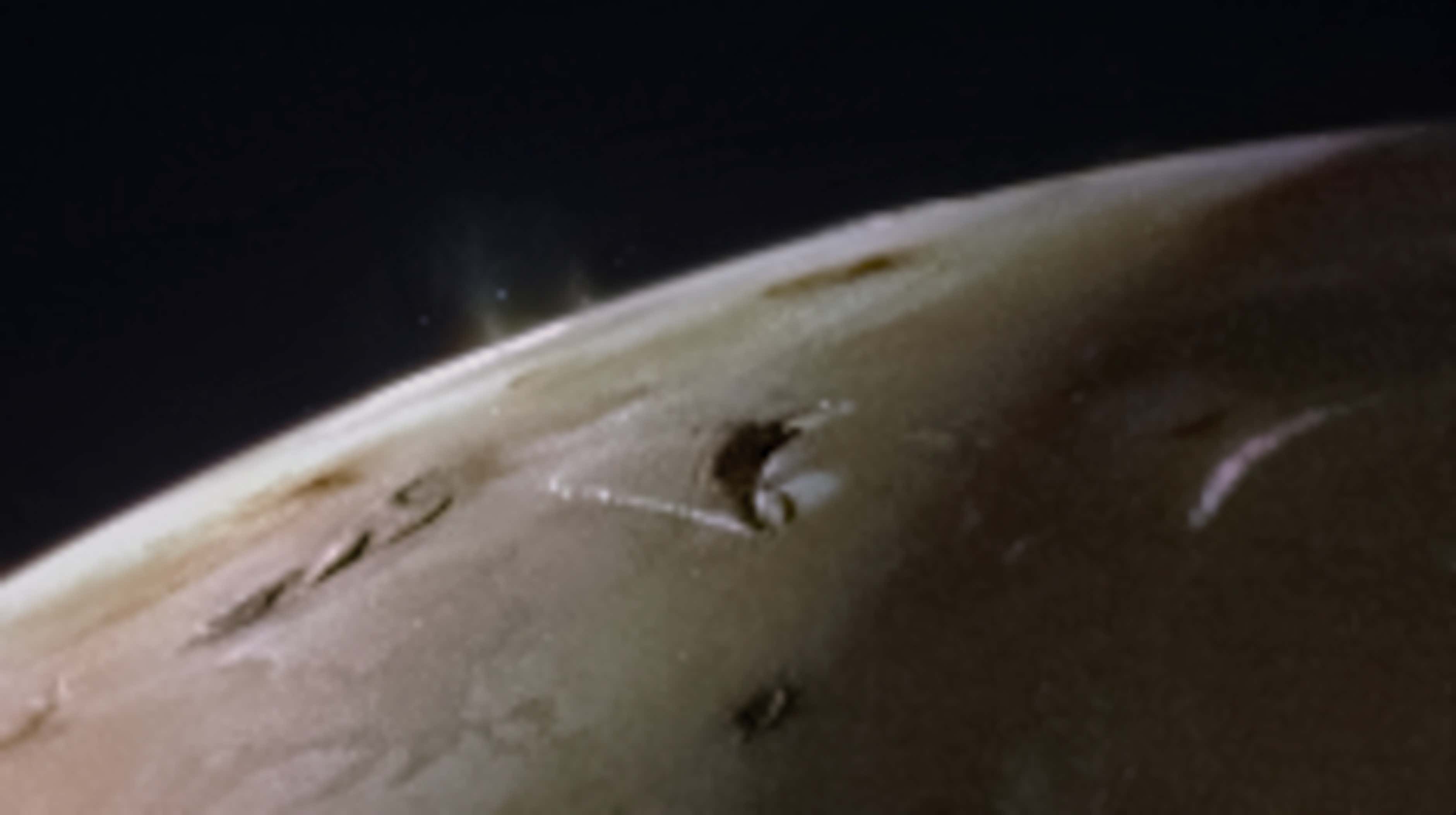 NASA probe captures two lava plumes on Jupiter's moon Io